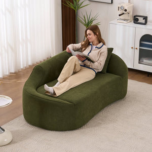 English Elm Old Sku Curved Chenille Chaise Longue Deep Seat Sleeper for Modern Living Spaces W2231P529763