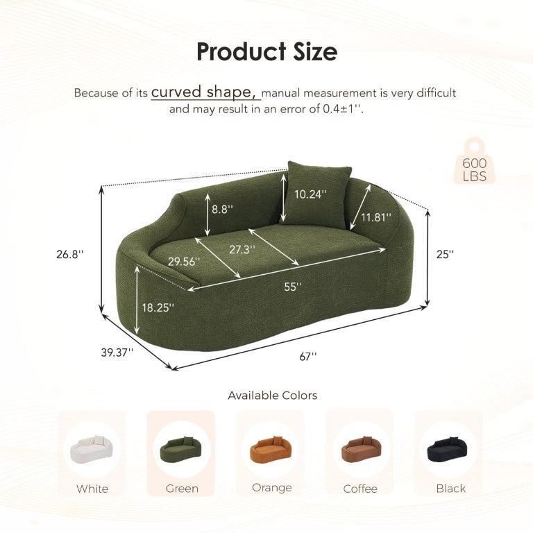 English Elm Old Sku Curved Chenille Chaise Longue Deep Seat Sleeper for Modern Living Spaces W2231P529763