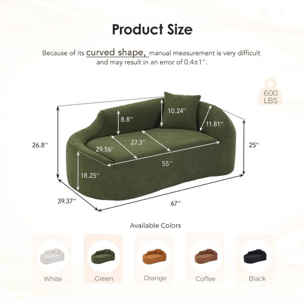 English Elm Old Sku Curved Chenille Chaise Longue Deep Seat Sleeper for Modern Living Spaces W2231P529763