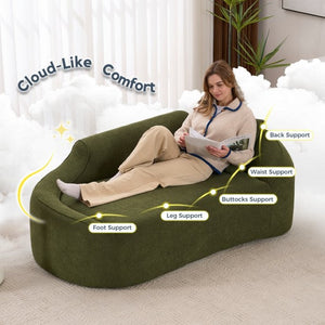 English Elm Old Sku Curved Chenille Chaise Longue Deep Seat Sleeper for Modern Living Spaces W2231P529763