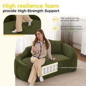 English Elm Old Sku Curved Chenille Chaise Longue Deep Seat Sleeper for Modern Living Spaces W2231P529763