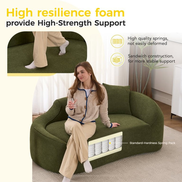 English Elm Old Sku Curved Chenille Chaise Longue Deep Seat Sleeper for Modern Living Spaces W2231P529763