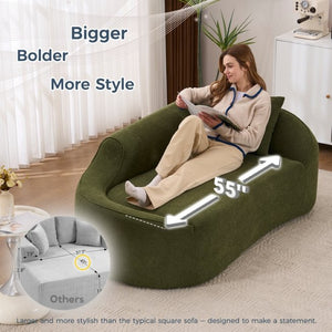 English Elm Old Sku Curved Chenille Chaise Longue Deep Seat Sleeper for Modern Living Spaces W2231P529763