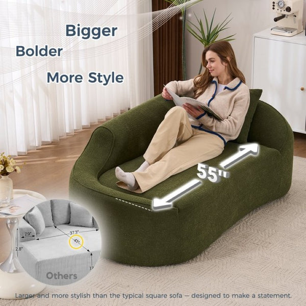 English Elm Old Sku Curved Chenille Chaise Longue Deep Seat Sleeper for Modern Living Spaces W2231P529763