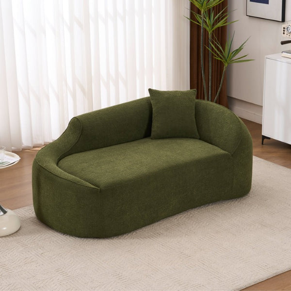 English Elm Old Sku Curved Chenille Chaise Longue Deep Seat Sleeper for Modern Living Spaces W2231P529763