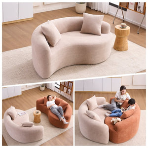 English Elm Old Sku W2231p329716 Chenille S-Curve Sectional Sculptural Circular Sofa for Compact Living W2231P562793