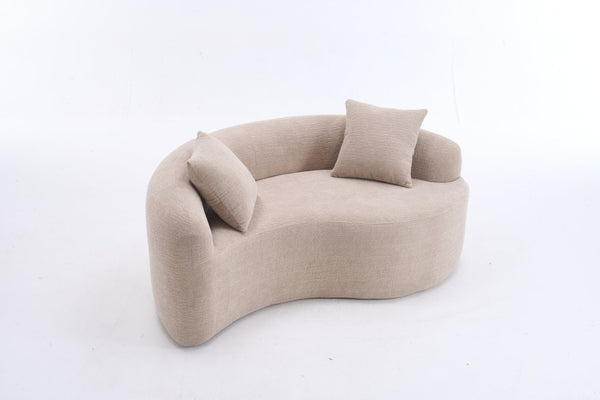 English Elm Old Sku W2231p329716 Chenille S-Curve Sectional Sculptural Circular Sofa for Compact Living W2231P562793