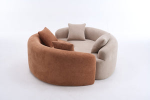 English Elm Old Sku W2231p329716 Chenille S-Curve Sectional Sculptural Circular Sofa for Compact Living W2231P562793