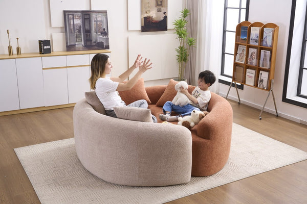 English Elm Old Sku W2231p329716 Chenille S-Curve Sectional Sculptural Circular Sofa for Compact Living W2231P562793