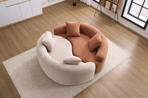 English Elm Old Sku W2231p329716 Chenille S-Curve Sectional Sculptural Circular Sofa for Compact Living W2231P562793