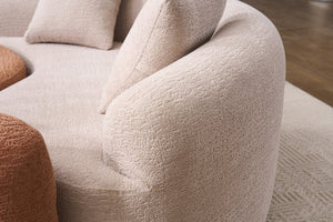 English Elm Old Sku W2231p329716 Chenille S-Curve Sectional Sculptural Circular Sofa for Compact Living W2231P562793