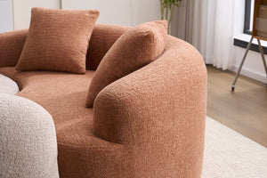 English Elm Old Sku W2231p329716 Chenille S-Curve Sectional Sculptural Circular Sofa for Compact Living W2231P562793