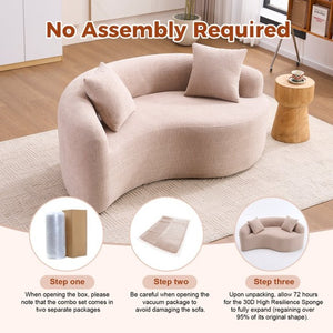 English Elm Old Sku W2231p329716 Chenille S-Curve Sectional Sculptural Circular Sofa for Compact Living W2231P562793