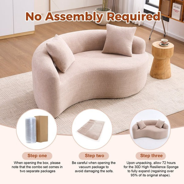 English Elm Old Sku W2231p329716 Chenille S-Curve Sectional Sculptural Circular Sofa for Compact Living W2231P562793