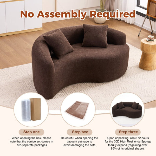 English Elm Old Sku W2231p329732 Brown Chenille S-Curve Loveseat Zen Modular Seating for Studios W2231P567130