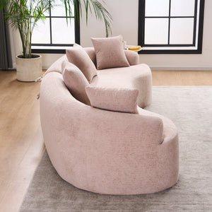 English Elm Ly-025 Curved Chenille Modular Sleeper Sectional with High-density Foam for Living Rooms W2231S00018