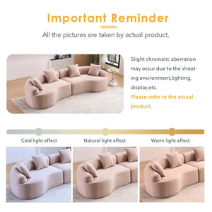 English Elm Ly-025 Curved Chenille Modular Sleeper Sectional with High-density Foam for Living Rooms W2231S00018