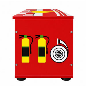 English Elm Kids Fire Truck Themed Toy Storage Chest with Soft-Close Lid and Gas Strut Support W2237P501377