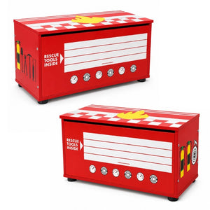 English Elm Kids Fire Truck Themed Toy Storage Chest with Soft-Close Lid and Gas Strut Support W2237P501377