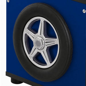 English Elm Kids Racing Theme Toy Chest with Gas Strut Lid and 3D Wheel Accents for Boys W2237P501394