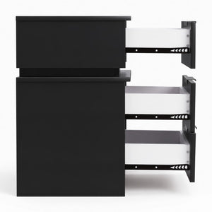 English Elm Supreme Energy Kids Racing Floor Bed with LED Lights and Built-In Guardrails Black W2237P501441