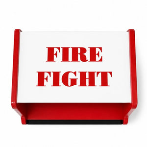 English Elm Kids Fire Truck Themed Nightstand with Two Drawers and Open Cubby for Boys Bedroom W2237P501521