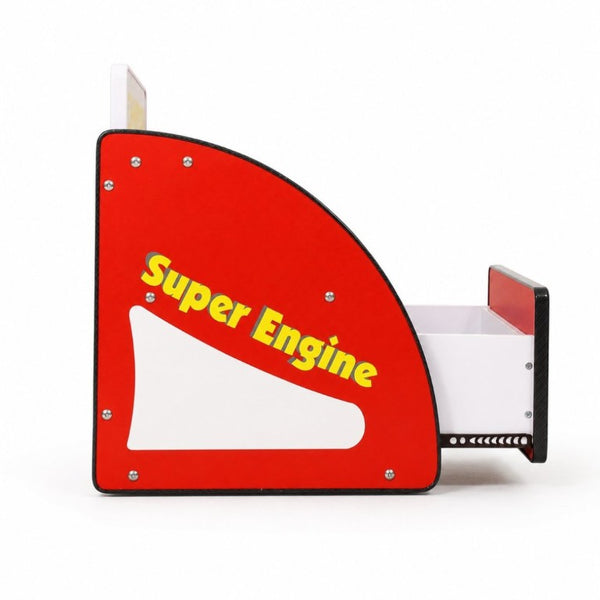 English Elm Kids Racing Themed Nightstand with Drawer Open Shelf and Rounded Safety Edges W2237P501566