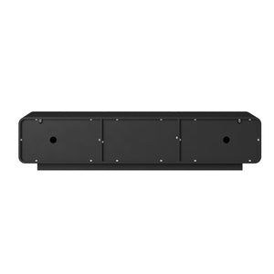 English Elm 70''tv Console Sculptural Spiral Wave Relief Matte Black Media Stand with Drawers W2263P483094