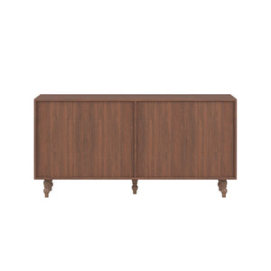 English Elm Accent Seagrass Door Sideboard Solid Wood Buffet Cabinet for Dining Room Entryway W2263P493387