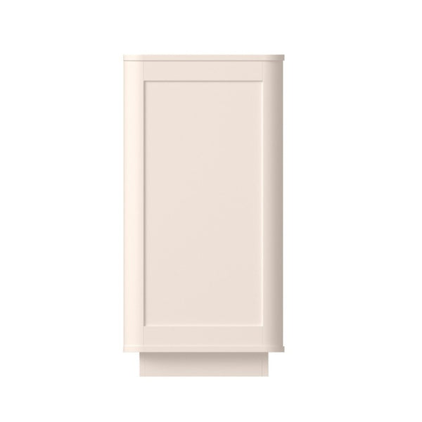 English Elm 6 Drawer Solid Wood Dresser with Sculpted Ripple Fronts for Bedroom or Nursery Off White W2263P503293