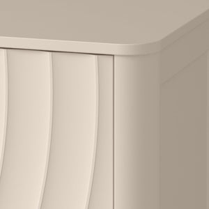 English Elm 6 Drawer Solid Wood Dresser with Sculpted Ripple Fronts for Bedroom or Nursery Off White W2263P503293