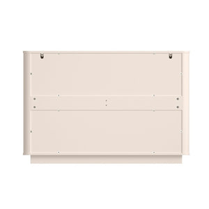 English Elm 6 Drawer Solid Wood Dresser with Sculpted Ripple Fronts for Bedroom or Nursery Off White W2263P503293