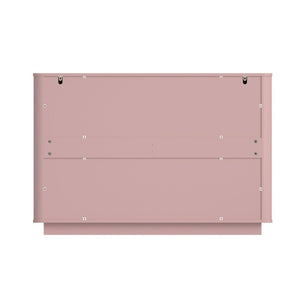 English Elm 6 Drawer Solid Wood Dresser with Sculpted Ripple Fronts for Bedroom or Nursery Pink W2263P503294
