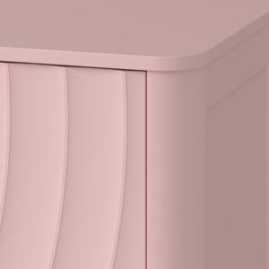 English Elm 6 Drawer Solid Wood Dresser with Sculpted Ripple Fronts for Bedroom or Nursery Pink W2263P503294