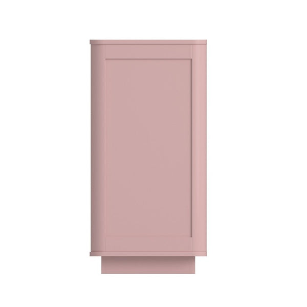 English Elm 6 Drawer Solid Wood Dresser with Sculpted Ripple Fronts for Bedroom or Nursery Pink W2263P503294