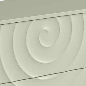English Elm 6 Drawer Solid Wood Dresser with Sculpted Ripple Fronts for Bedroom or Nursery Sage Green W2263P503295
