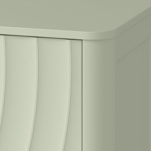 English Elm 6 Drawer Solid Wood Dresser with Sculpted Ripple Fronts for Bedroom or Nursery Sage Green W2263P503295