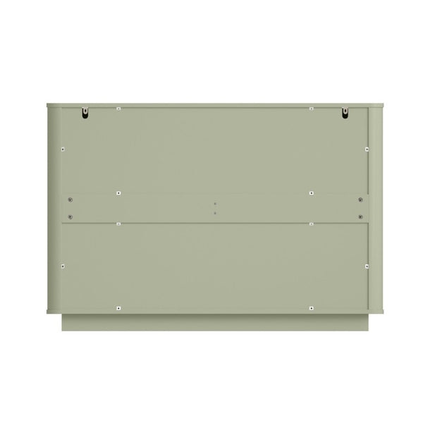 English Elm 6 Drawer Solid Wood Dresser with Sculpted Ripple Fronts for Bedroom or Nursery Sage Green W2263P503295