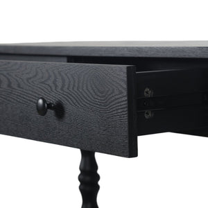 English Elm 47.2 Inch Solid Wood Console Table 3 Drawer Entryway Piece with Carved Vintage Legs W2263P510696