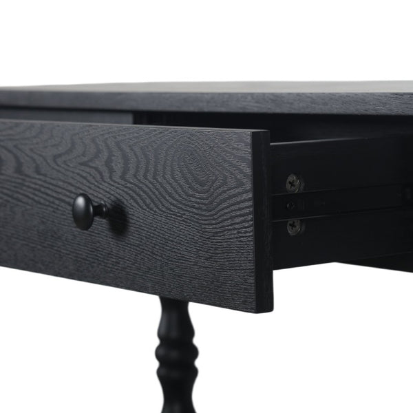 English Elm 47.2 Inch Solid Wood Console Table 3 Drawer Entryway Piece with Carved Vintage Legs W2263P510696