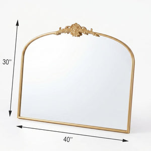 English Elm 40X30 Baroque Arch Wall Mirror Ornate Gold Crown Frame for Entryway or Living Room W2263P530366