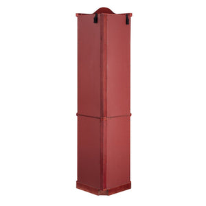 English Elm Curio Corner Cabinet Lighted Tempered Glass Shelves Cherry Finish Traditional Display W2275P178901