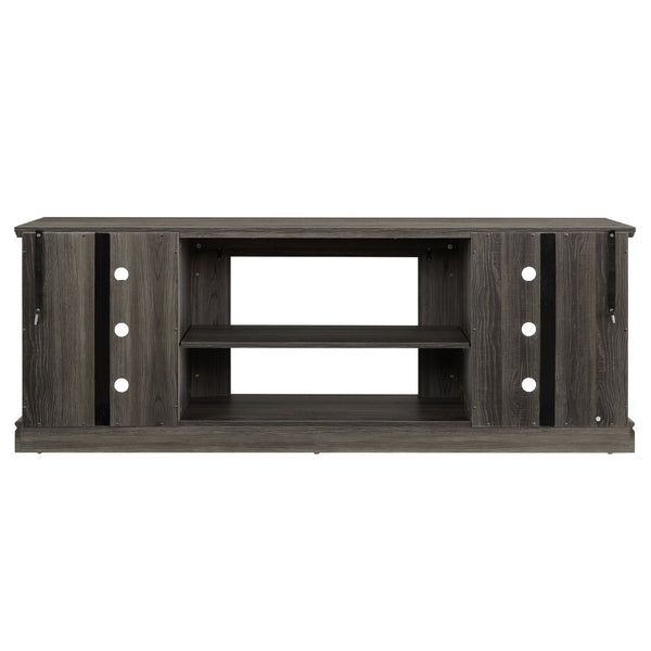 English Elm Large Faux Stone Surround Media Console with Adjustable Storage for 75 Inch TVs W2275P389708