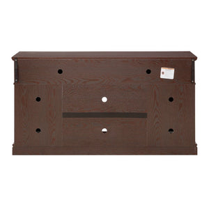 English Elm Embossed Farmhouse Media Console with Sliding Doors Open Shelving and Cable Management Cherry W2275P389923