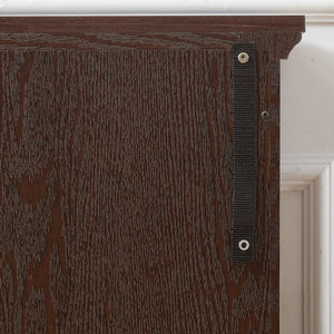 English Elm Curio Cabinet Cherry Finish Lattice Glass Doors Adjustable Shelves Lighted Vintage Display W2275P460419