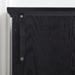 English Elm Led Curio Cabinet Antique White Four Door Glass Display with Adjustable Shelves Black W2275P460425