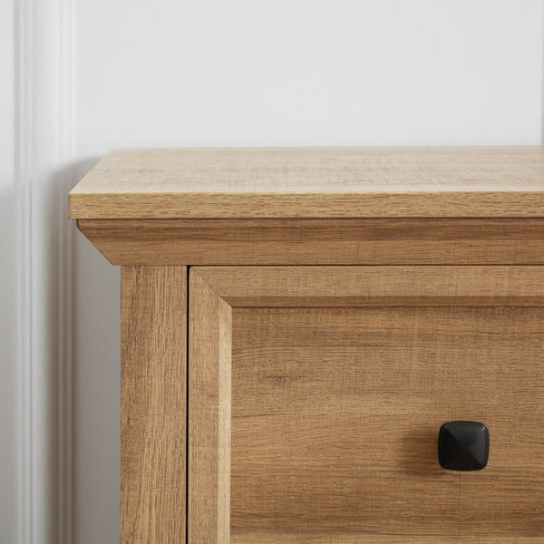 English Elm 6 Drawer Tall Chest Farmhouse Wood Grain Finish Bedroom Storage Dresser with Metal Handles Oak W2275P460493