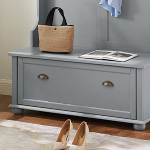 English Elm Modern Entryway Hall Tree with Coat Hooks Shoe Bench Open Shelf and Cabinet Storage W2275P513666