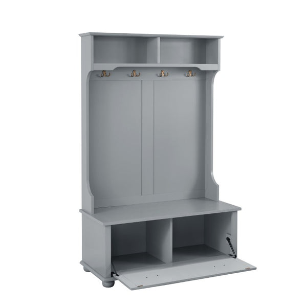 English Elm Modern Entryway Hall Tree with Coat Hooks Shoe Bench Open Shelf and Cabinet Storage W2275P513666
