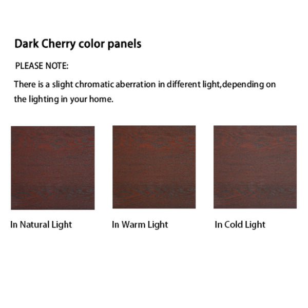 English Elm Dark Cherry Lattice Glass Display Cabinet with LED Lighting and Mirrored Back Panel W2275P513668